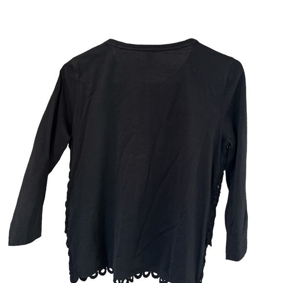 J.CREW Tiered Crochet Lace Shirt Crew Neck Casual Top - Small - Picture 2 of 5